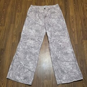 Ardene Camo Carpenter Pants Womens SP 30” Waist Wide Leg Baggy Y2K Tree Print